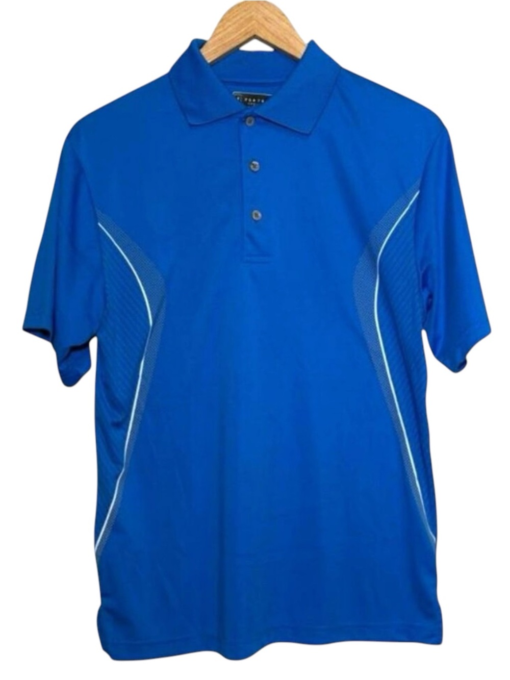 PGA Tour ProSeries Golf Royal Blue Polo Shirt Athleisure Short Sleeve Size Small